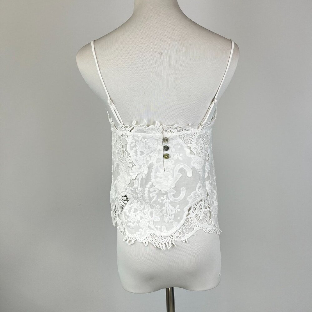 NWOT Farm Rio Off-White Sleeveless Lace Embroidered Floral Tank Top Size XL - Picture 3 of 12